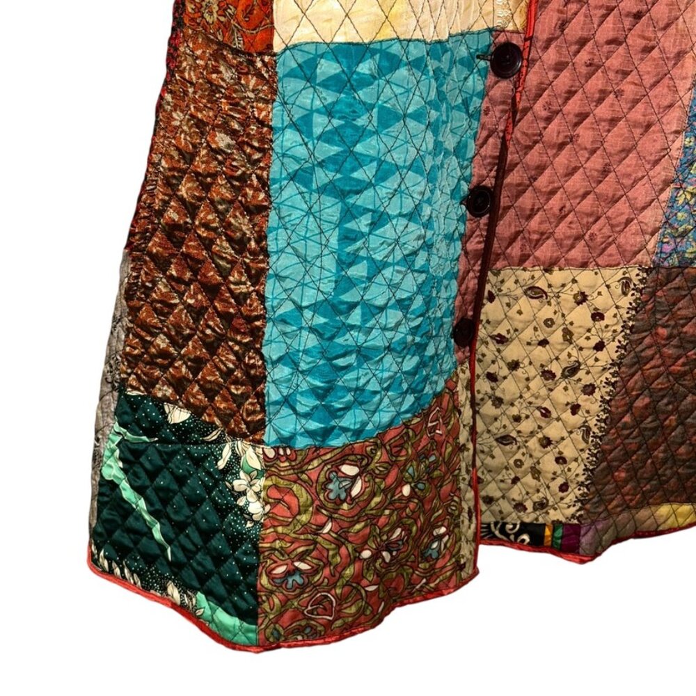 Sacred Threads NEW patchwork blazer jacket French Provencal floral prints L/XL - Picture 5 of 6